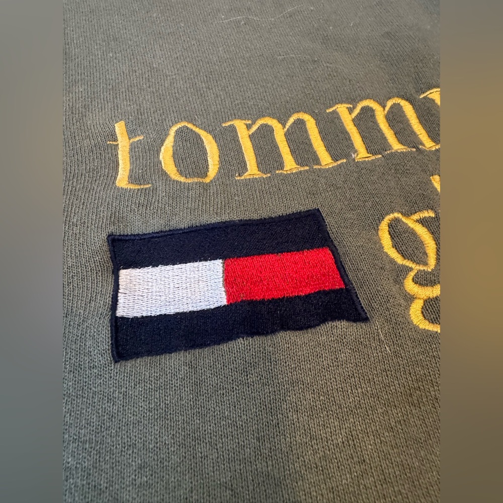 Size XL Green sweatshirt with Tommy Girl stitched Fruit of the Loom brand - Picture 3 of 9